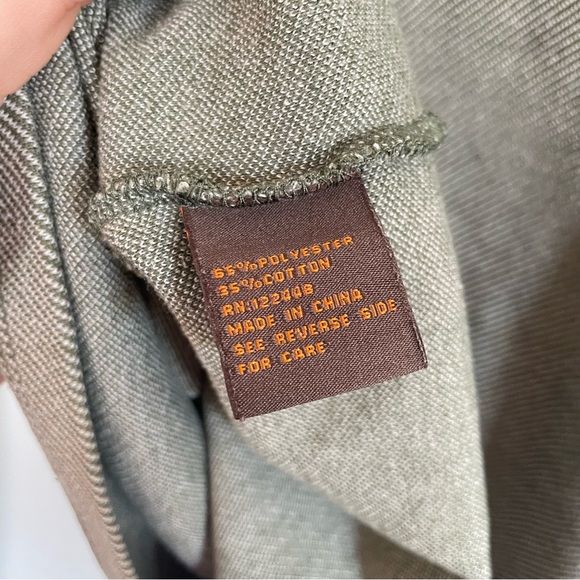 Comstock & Co 1/4 Zip Pullover Mock Neck Green White Sz Large - Picture 10 of 12